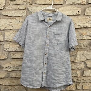 Marine Layer Light Gray Casual Button Down Shirt Striped M/L